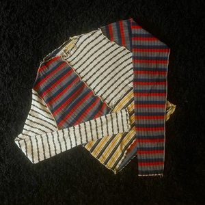 Full Tilt Mixed Striped Crop Top